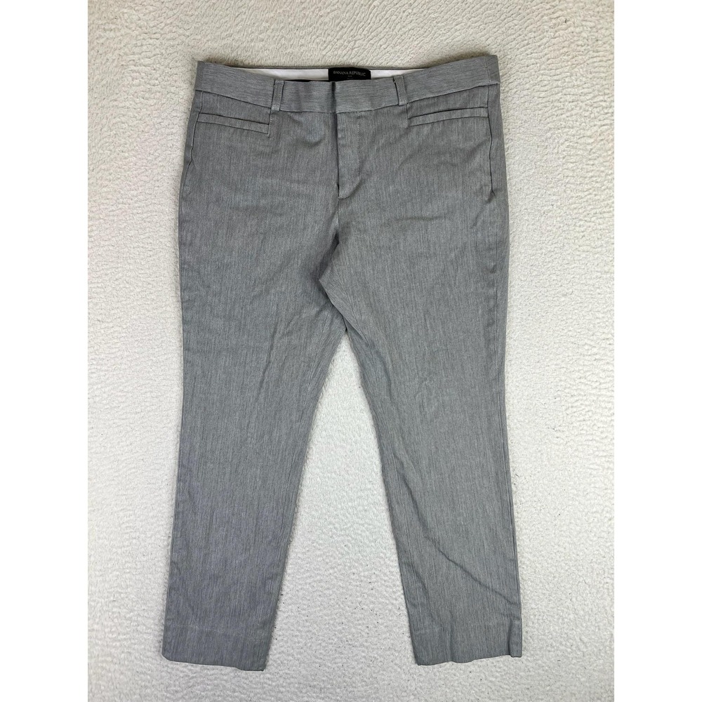 Banana Republic Sloan Slim Ankle Pants Womens 10 Gray Stretch Twill‎ 368368-00